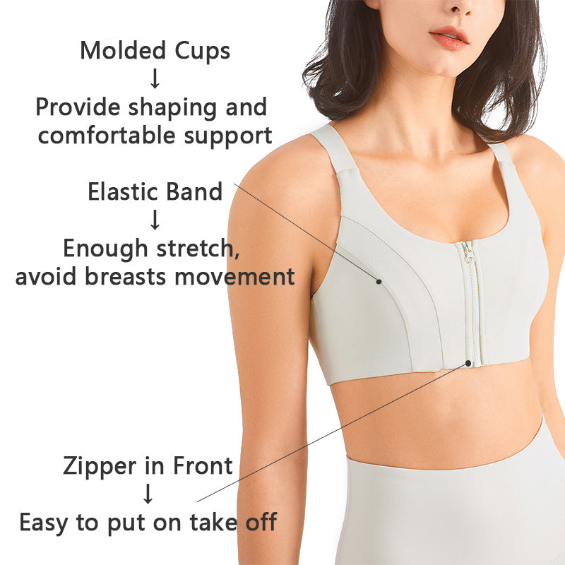 Zip Front Sports Bra Plus Size™