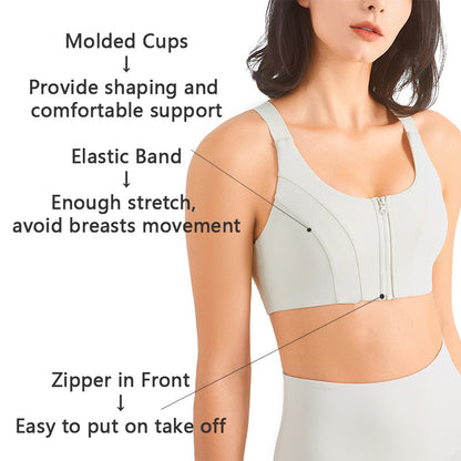 Zip Front Sports Bra Plus Size™